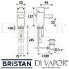 Bristan QUBE Mini Basin Mixer Pop-Up Waste Tap Dimensions